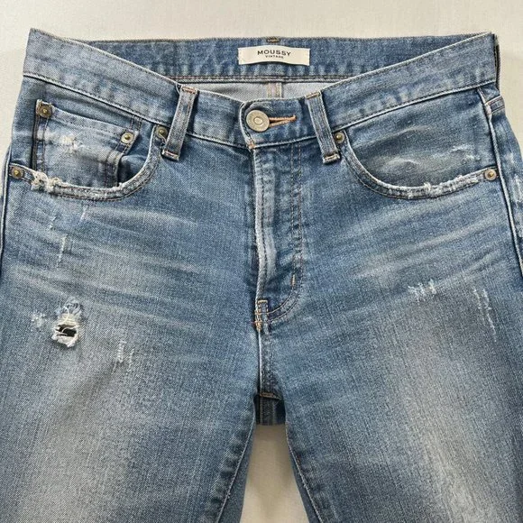 Moussy Vintage Velma Skinny Jeans Distressed in Blue Size 26